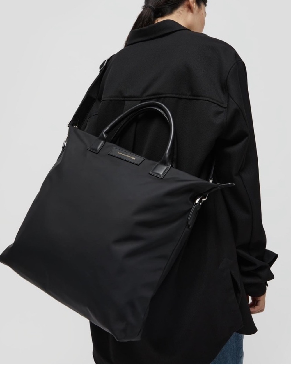 WANT Les Essentiels Black Nylon Tote Bag